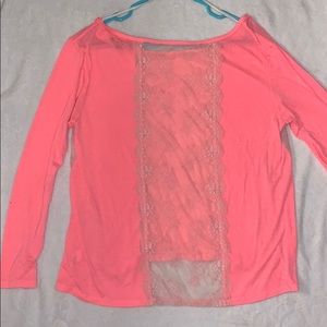 American Eagle pink lace long sleeve